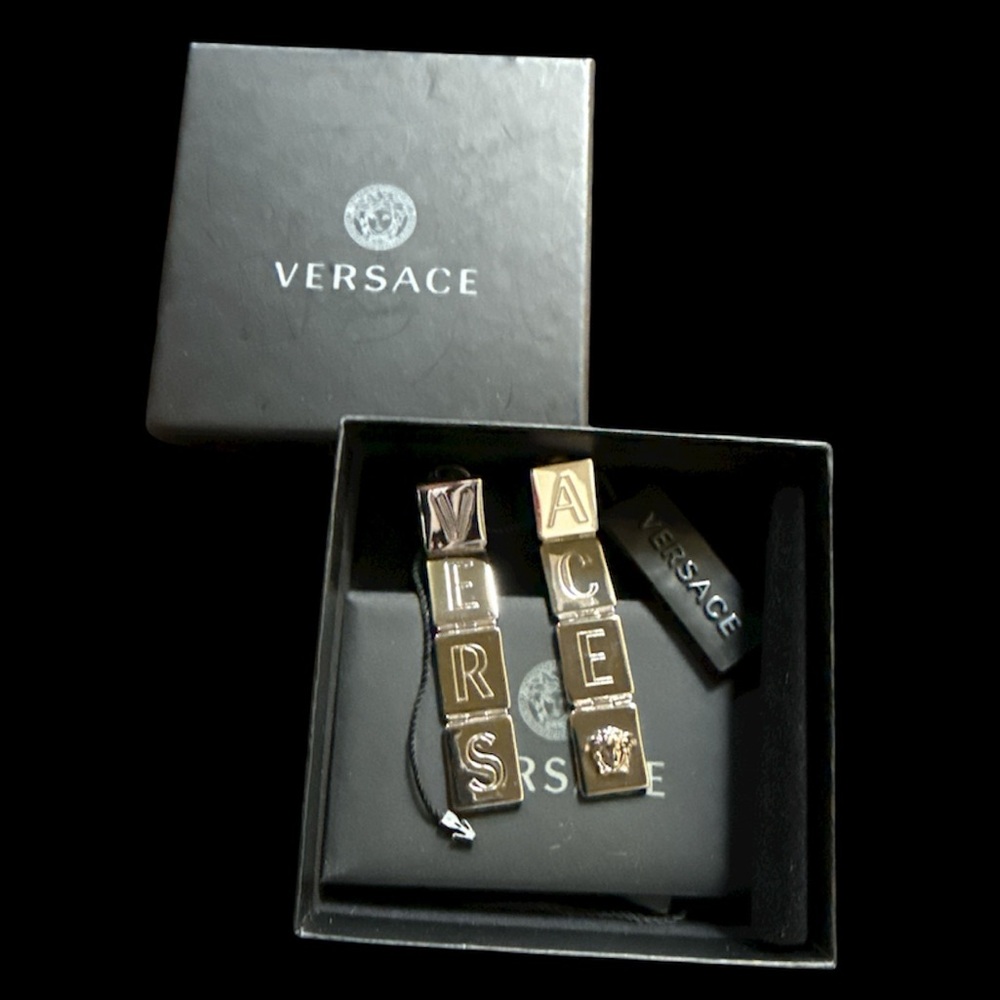Versace X Dua Lipa Silver dangle earrings! NEW IN BOX